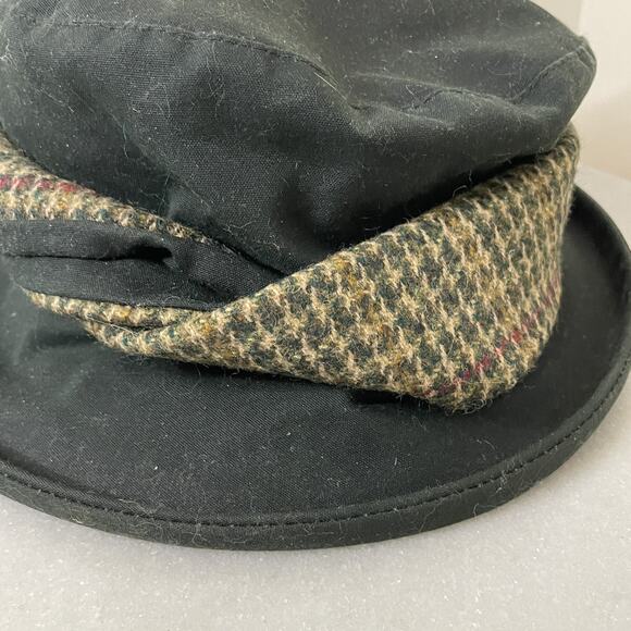 VTG Hatman of Ireland Wax Cotton Hat Tweed Wool Herringbone Twist Sz Unisex Med main image 11